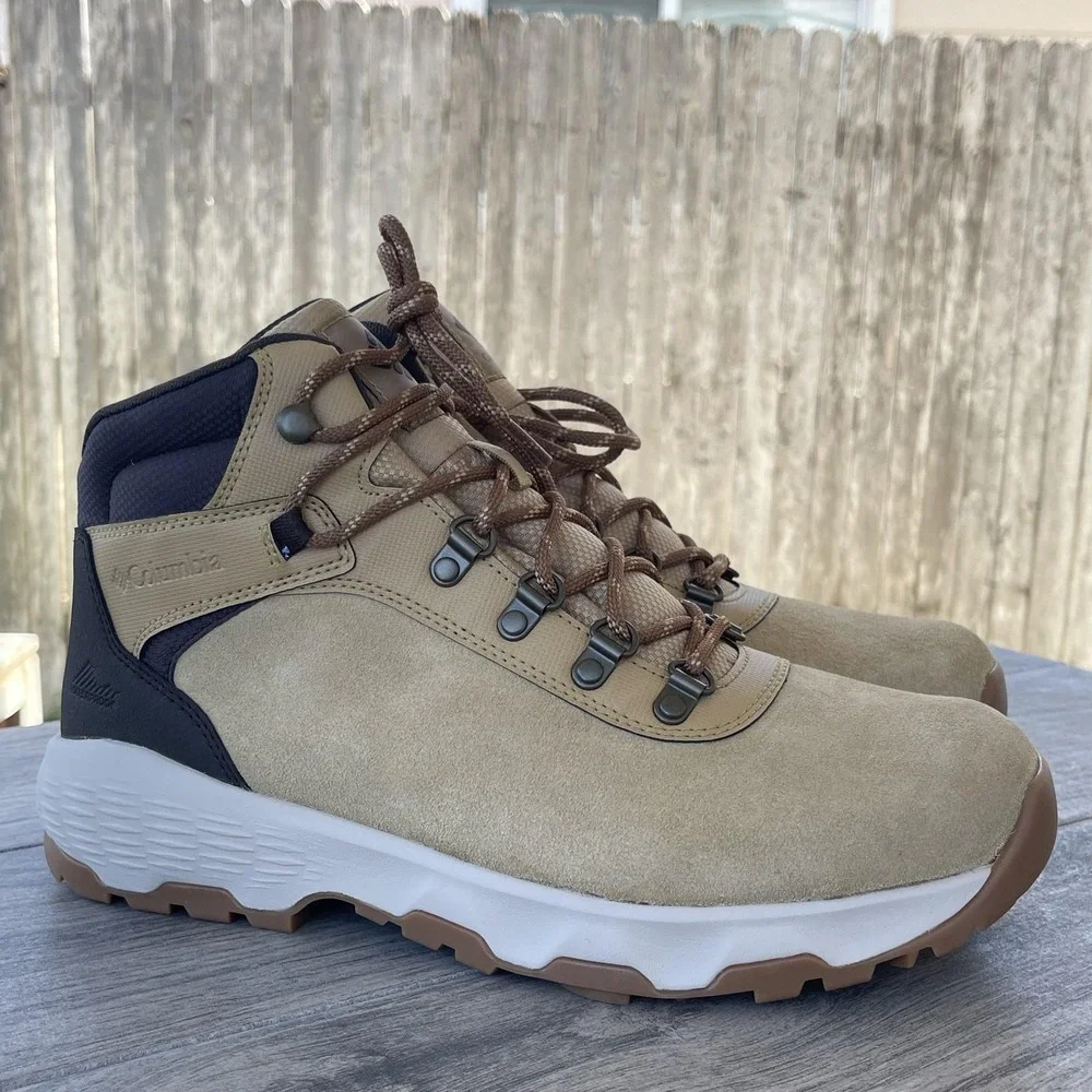 Columbia Newton Wander MID Hiking Boots Men 8.5 Brown Suede Waterproof Trail NEW